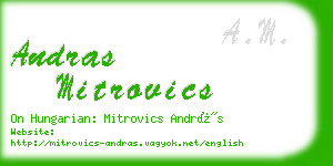 andras mitrovics business card